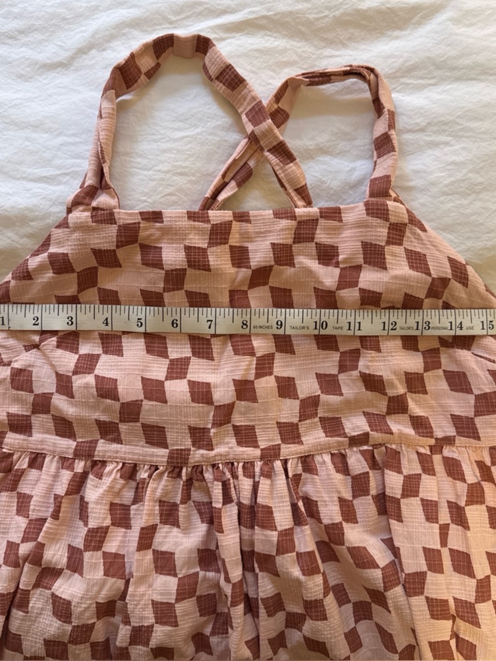 Madewell Pink Check Square-Neck Midi Dress - Picture 5 of 6